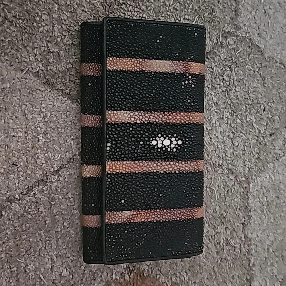Genuine Black Exotic Stingray Unisex Leather Wallet
